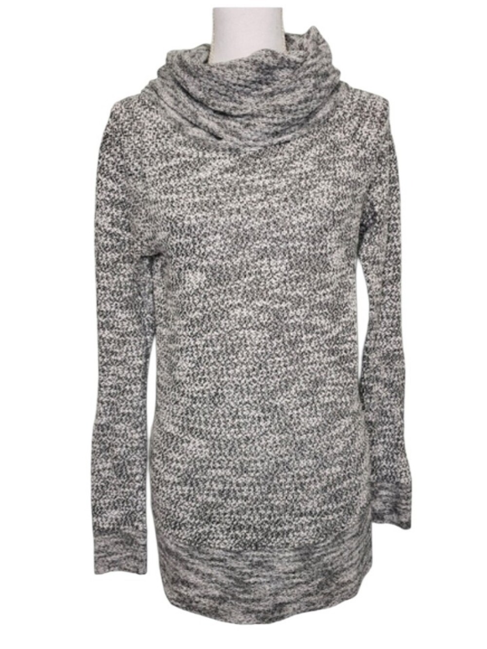 Lou & Grey (Loft) Black White Cowl Neck Tunic Sweater Women's Size S